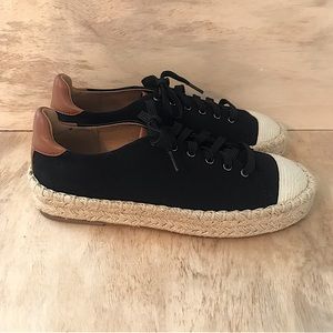 Linea Paolo Silva Women’s Flat Black/cognac/ Canvas Shoes. Size: 7M